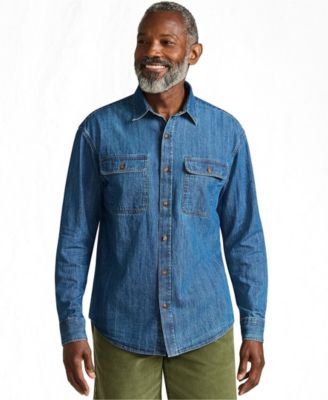 Lands' End Men's Long Sleeve Indigo Work Shirt