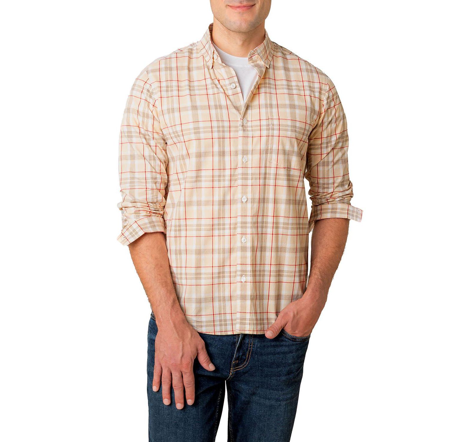 Мужская рубашка Hope & Henry Organic Long Sleeve Stretch Poplin Button Down