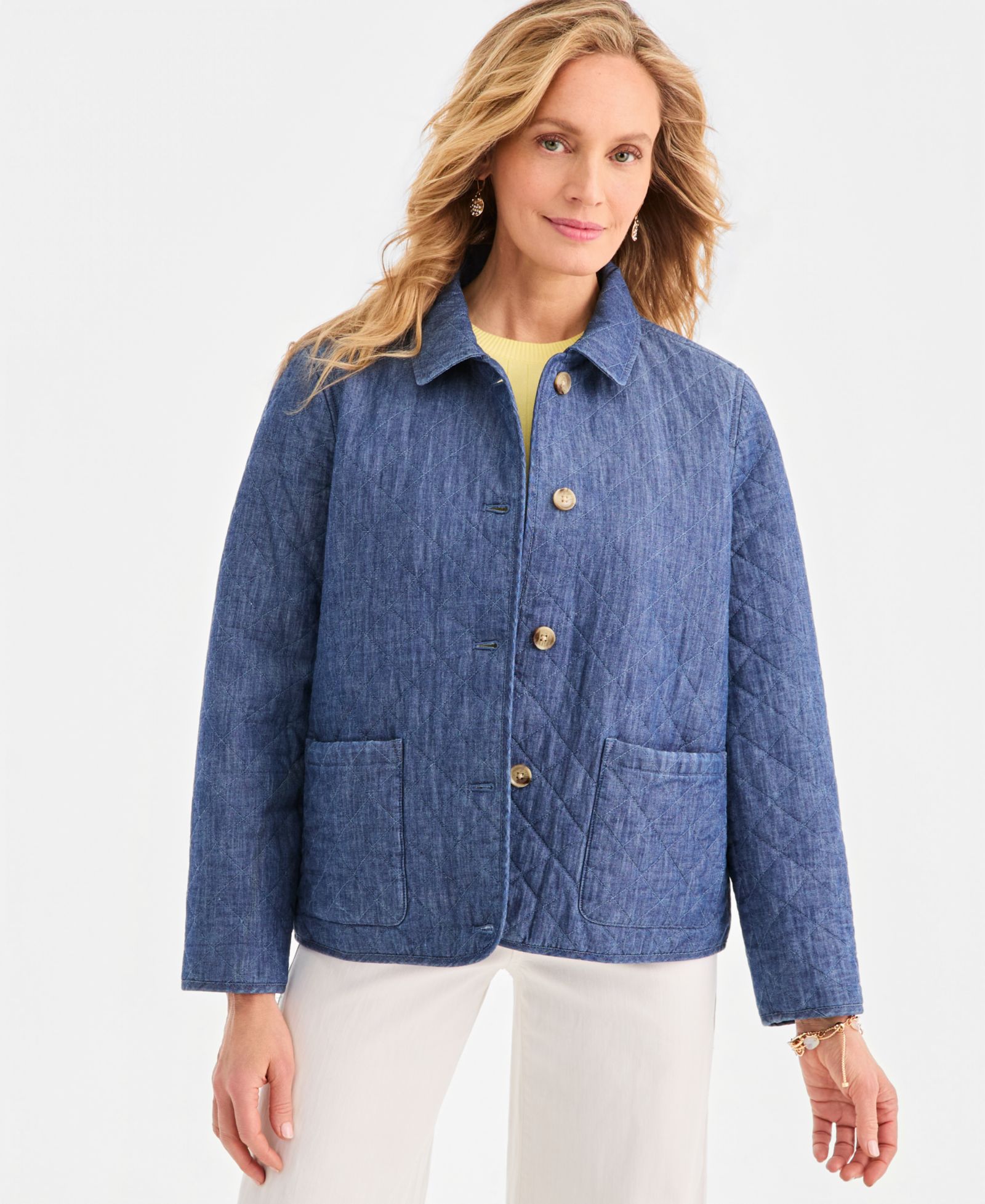 Style & Co Petite Long-Sleeve Quilted Button-Front Closure Collared Jacket, Macy's Exclusive