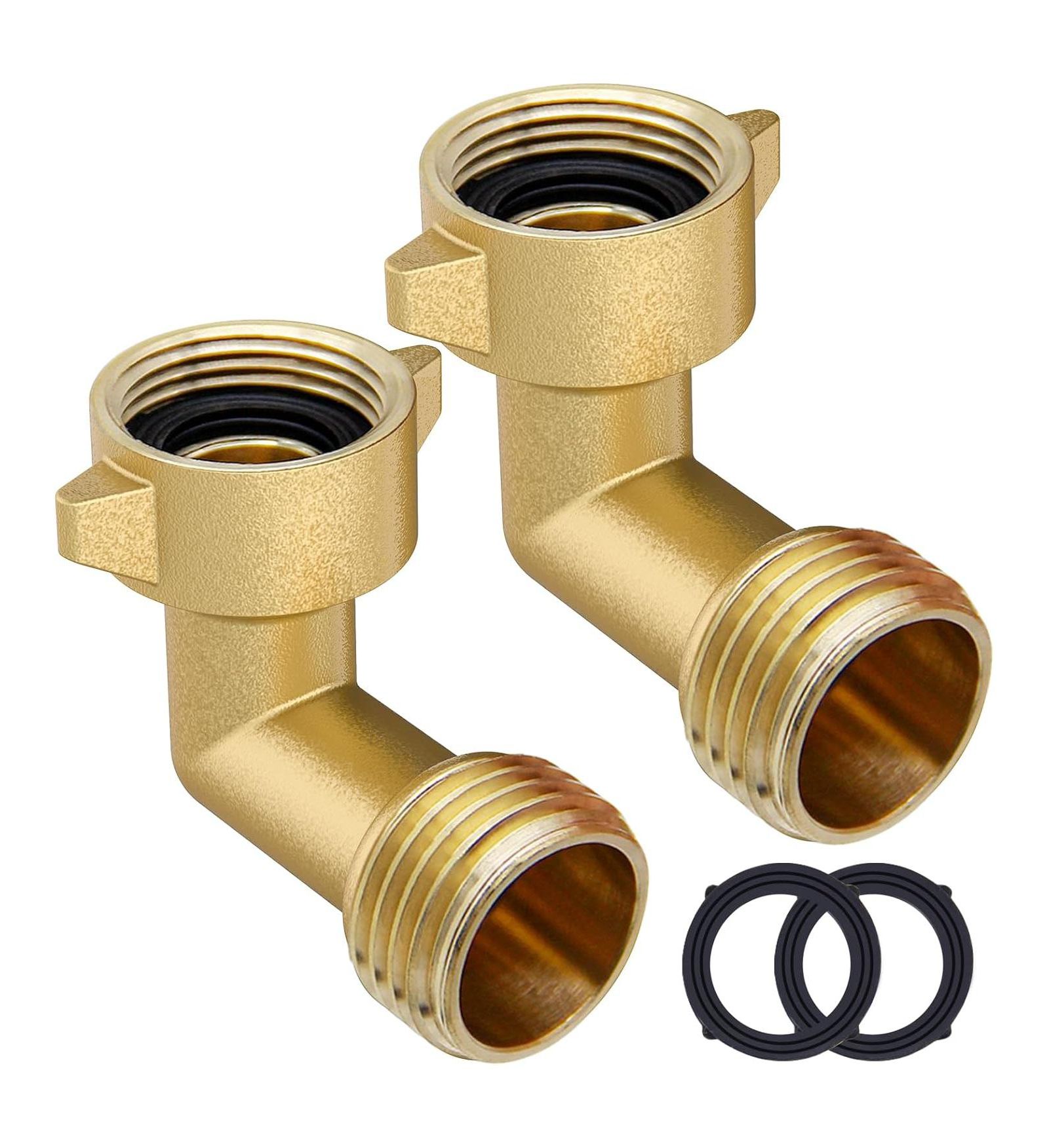 Колпачок для садового шланга TWINKLE STAR Garden Hose Elbow Connector Brass Heavy Duty, 2-Pack