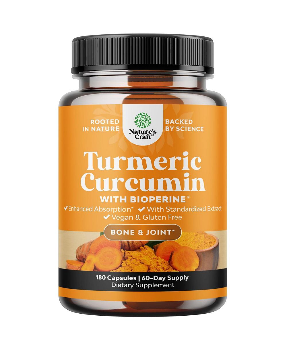Капсулы Nature's Craft Turmeric Curcumin with Bioperine, 180ct