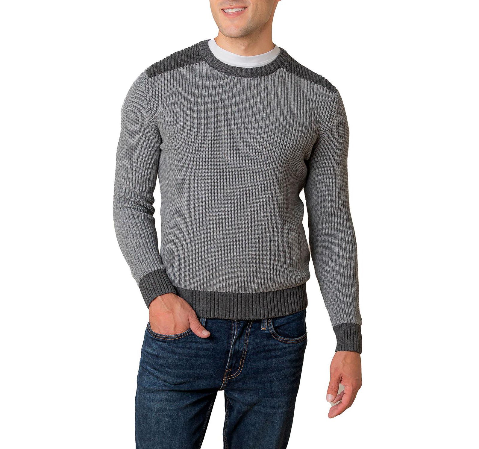 Hope & Henry Мужской джемпер Organic Crew Neck Shoulder Detail