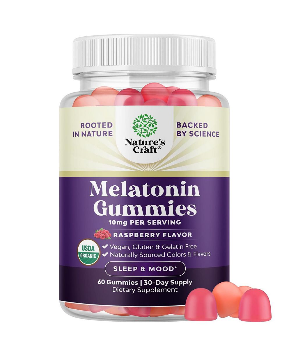 Желейные витамины Melatonin 10mg, Raspberry, 60 шт