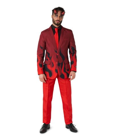 Костюм Suitmeister Men's Devil Slim Fit Red and Black