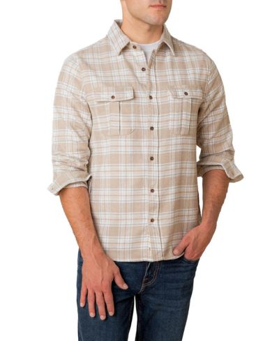 Hope & Henry Men's Hope and Henry Organic Flannel Double Pocket Button Down Shirt