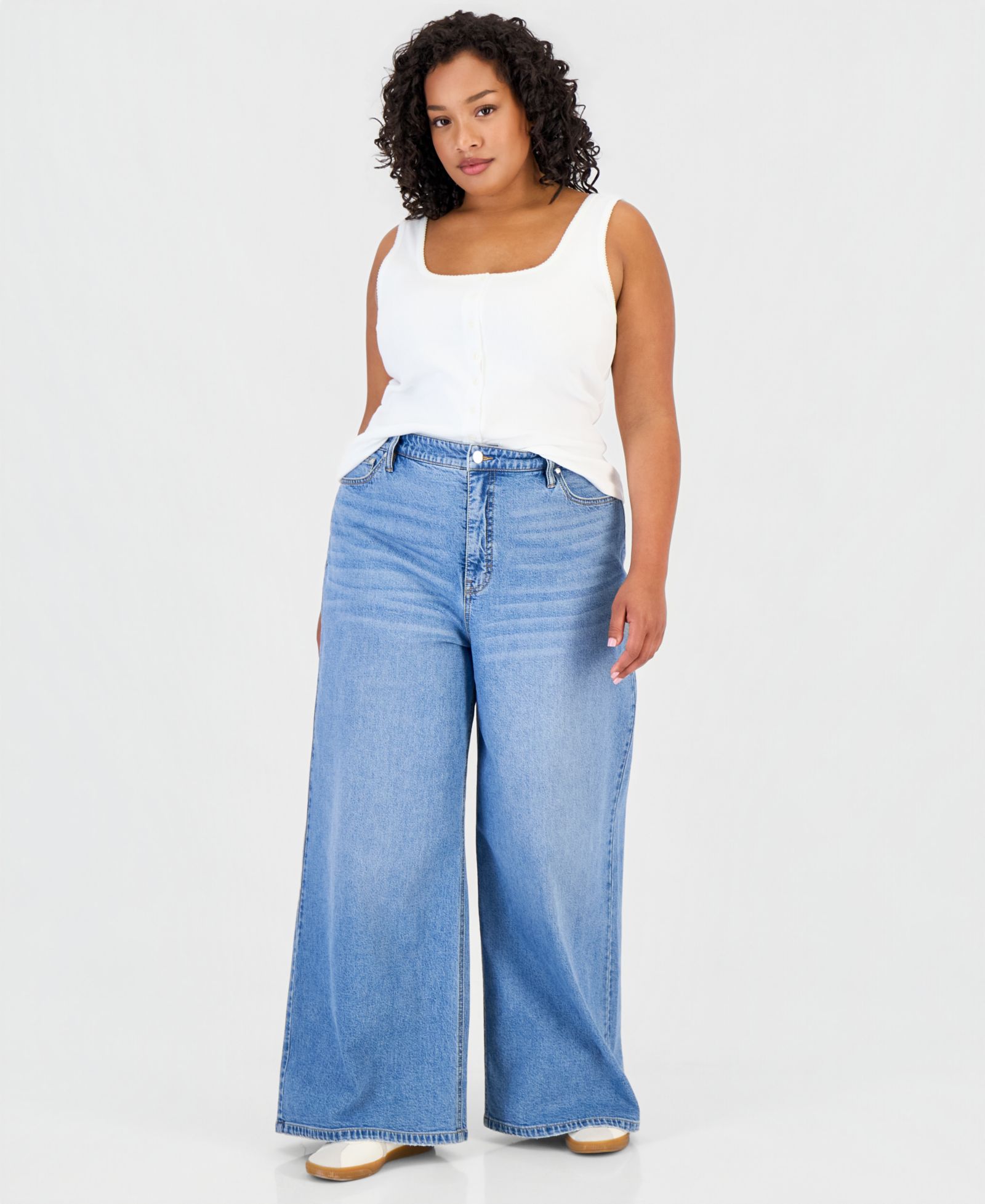 On 34th Trendy Plus Size Wide-Leg Jeans, Macy's Exclusive