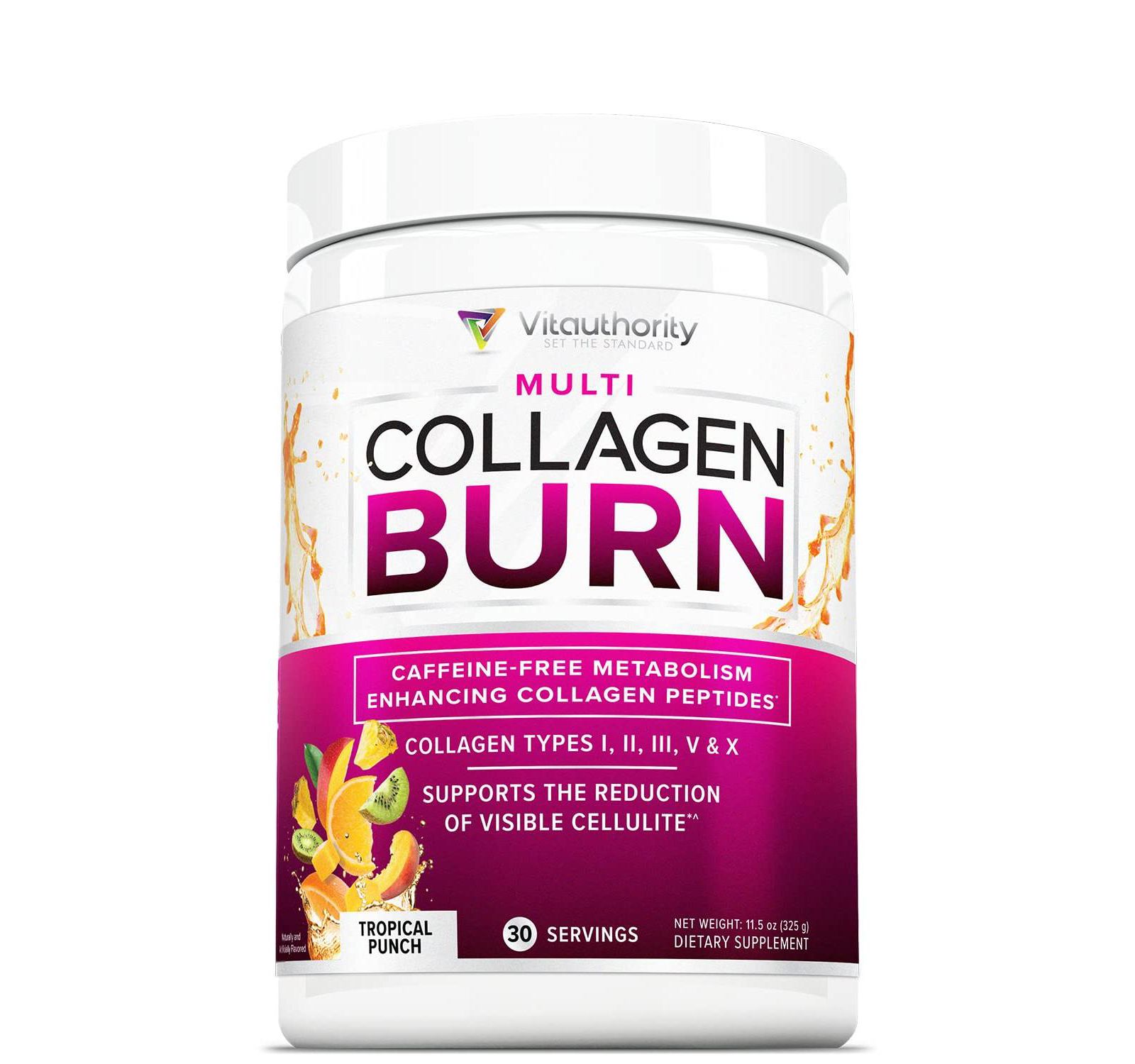 Vitauthority Multi Collagen Burn, Tropical Punch, 325gm