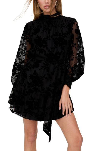 Женское мини-платье Lily and Lionel London Brezze High Neck Velvet Burnout