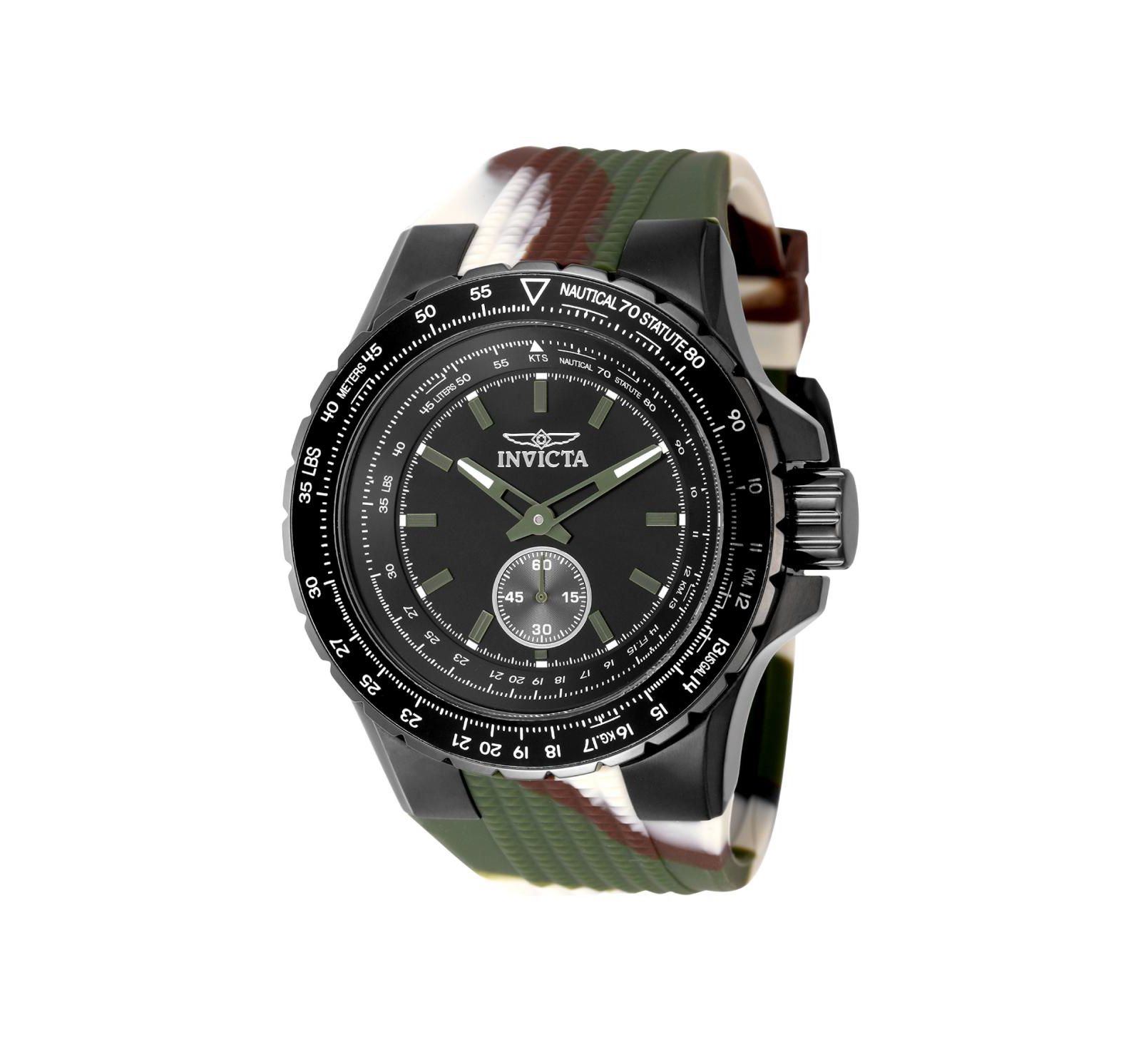 Invicta Men's 49320 Aviator  Quartz Multifunction Black Dial Watch