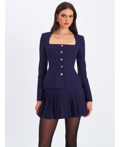 Женский блейзер Miss Circle Skyla Indigo Square Neckline Peplum