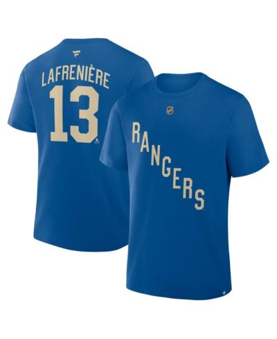 Fanatics Men's Alexis Lafrenière Blue New York Rangers Authentic Stack Name & Number T-Shirt