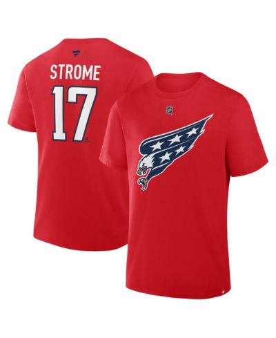 Fanatics Men's Dylan Strome Red Washington Capitals Authentic Stack Name & Number T-Shirt