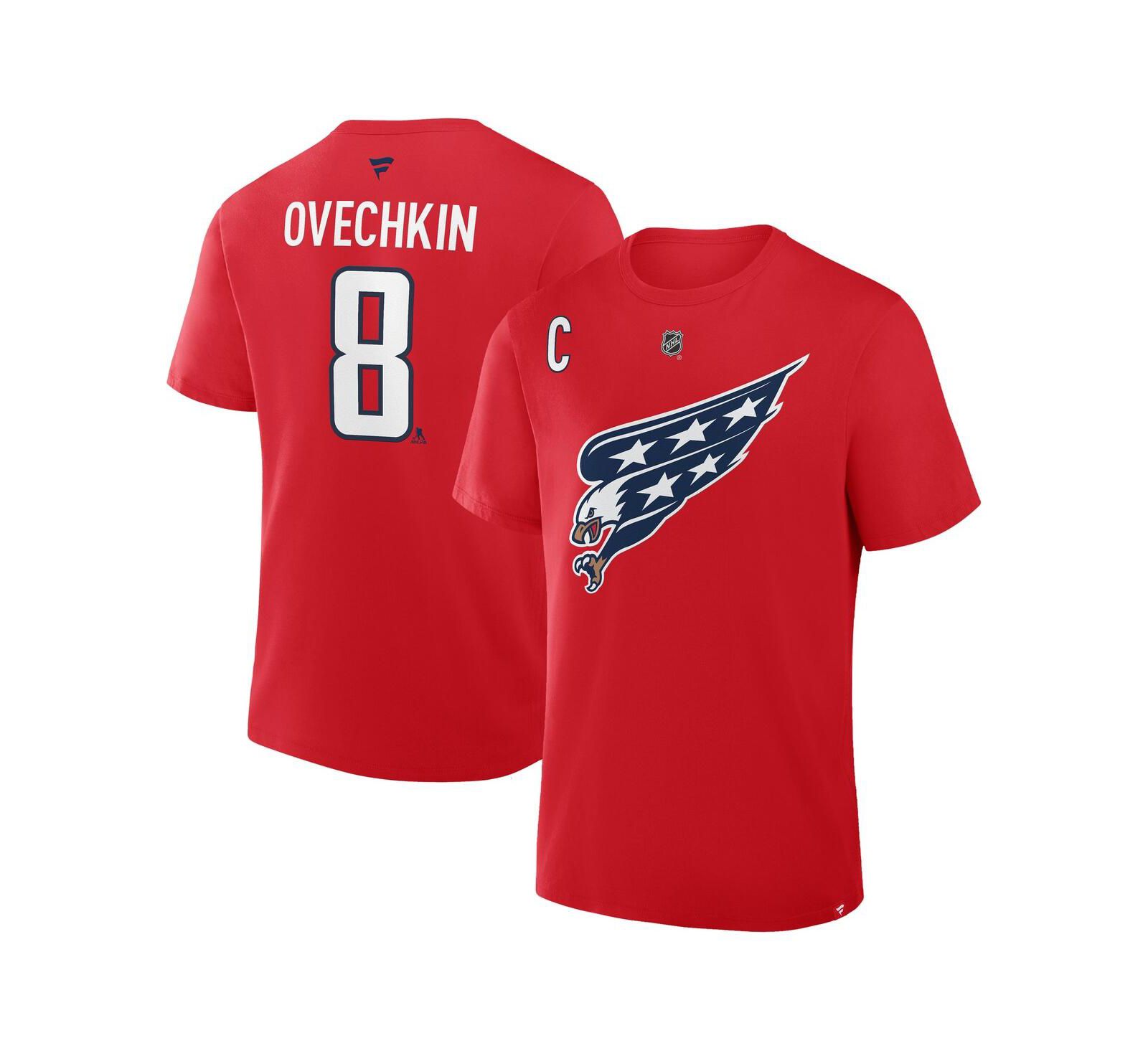 Мужская футболка Fanatics Alexander Ovechkin Red Washington Capitals Authentic Stack Name & Number