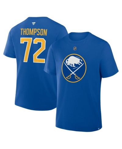 Fanatics Men's Tage Thompson Royal Buffalo Sabres Authentic Stack Name & Number T-Shirt