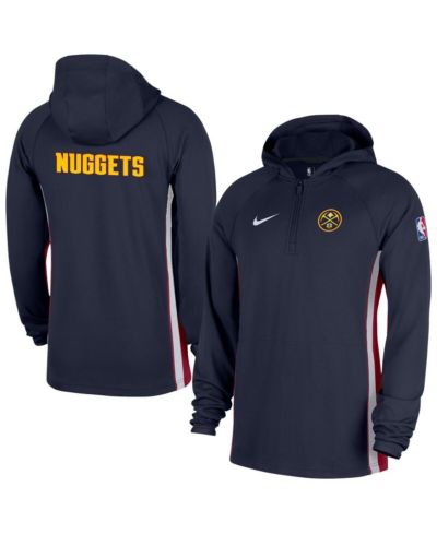 Мужская толстовка-куртка Nike Men's Navy Denver Nuggets Authentic On Court Zone Quarter-Zip Dri-FIT Hoodie Jacket