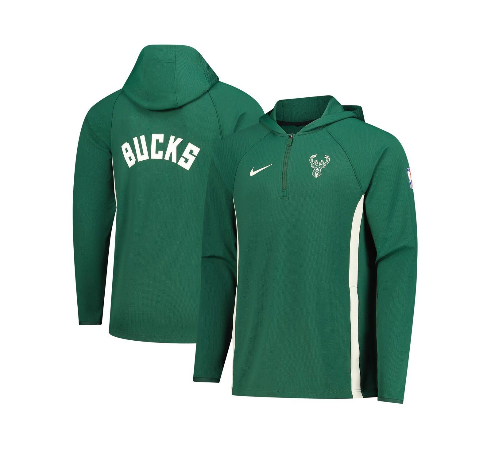 Мужская куртка-худи Nike Milwaukee Bucks Authentic On Court Dri-FIT, темно-зеленая