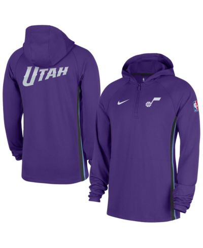 Nike Мужская худи-куртка Purple Utah Jazz Authentic On Court Zone Quarter-Zip Dri-FIT