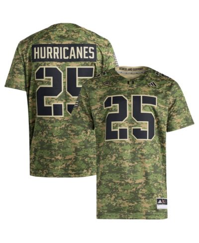 Мужская джерси Adidas 25 Camo Miami Hurricanes Honor Support Premier Strategy