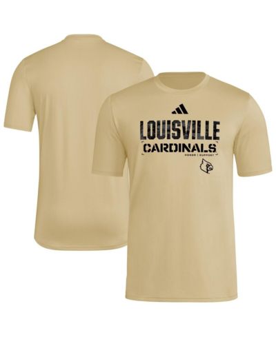 Мужская футболка Adidas Men's Natural Louisville Cardinals 2025 Military Appreciation AEROREADY