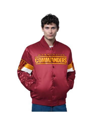 Мужская куртка Starter Washington Commanders Triple Option Satin Varsity Full-Snap Burgundy