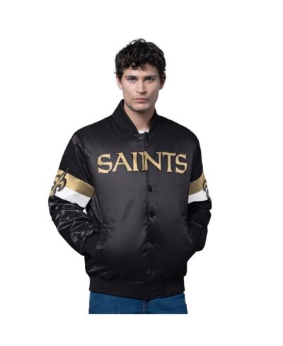Starter Мужская атласная куртка Varsity с кнопками Black New Orleans Saints