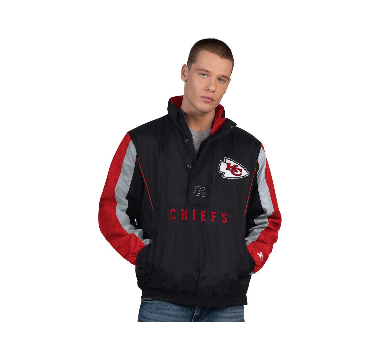 Мужская куртка Starter Thursday Night Gridiron Half-Zip Black Kansas City Chiefs
