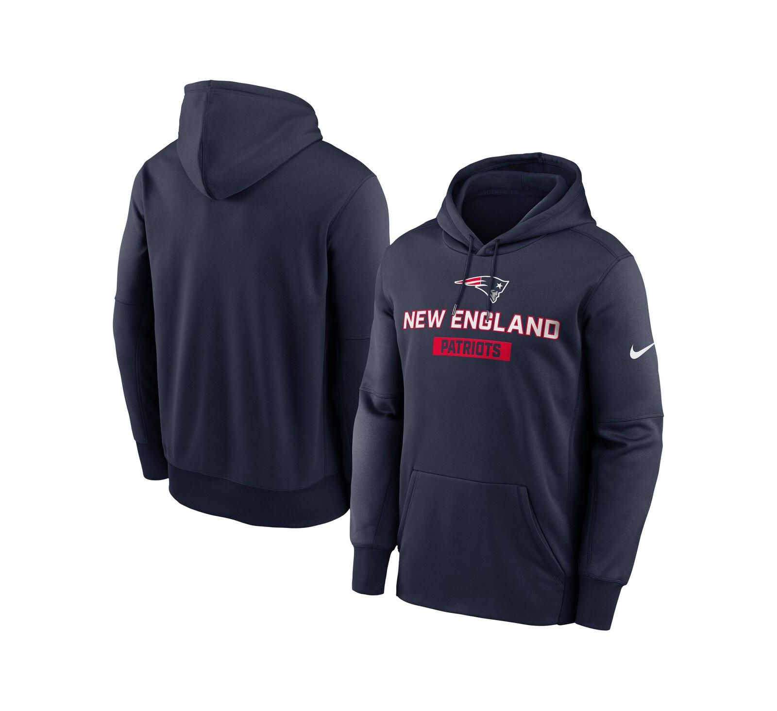 Nike Men's Navy New England Patriots Toss Sweep Performance Pullover Hoodie