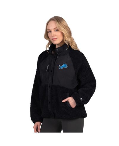 Женская куртка Starter Black Detroit Lions On the Ball Sherpa