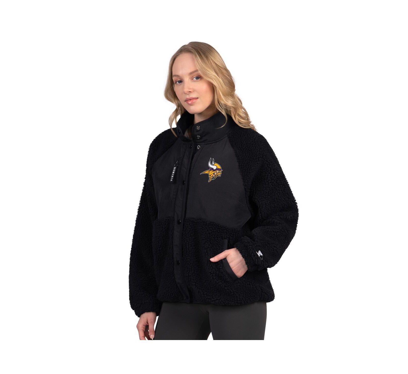 Женская куртка Starter Black Minnesota Vikings On the Ball Sherpa Jacket