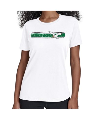 Starter Women's White Philadelphia Eagles Throwback Team Stripe T-Shirt