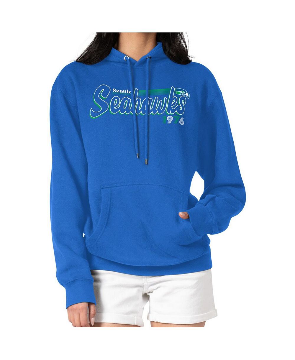Starter Women's Royal Seattle Seahawks Throwback Groovy Script Pullover Hoodie