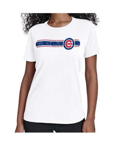 Starter Women's White Chicago Cubs Team Stripe T-Shirt