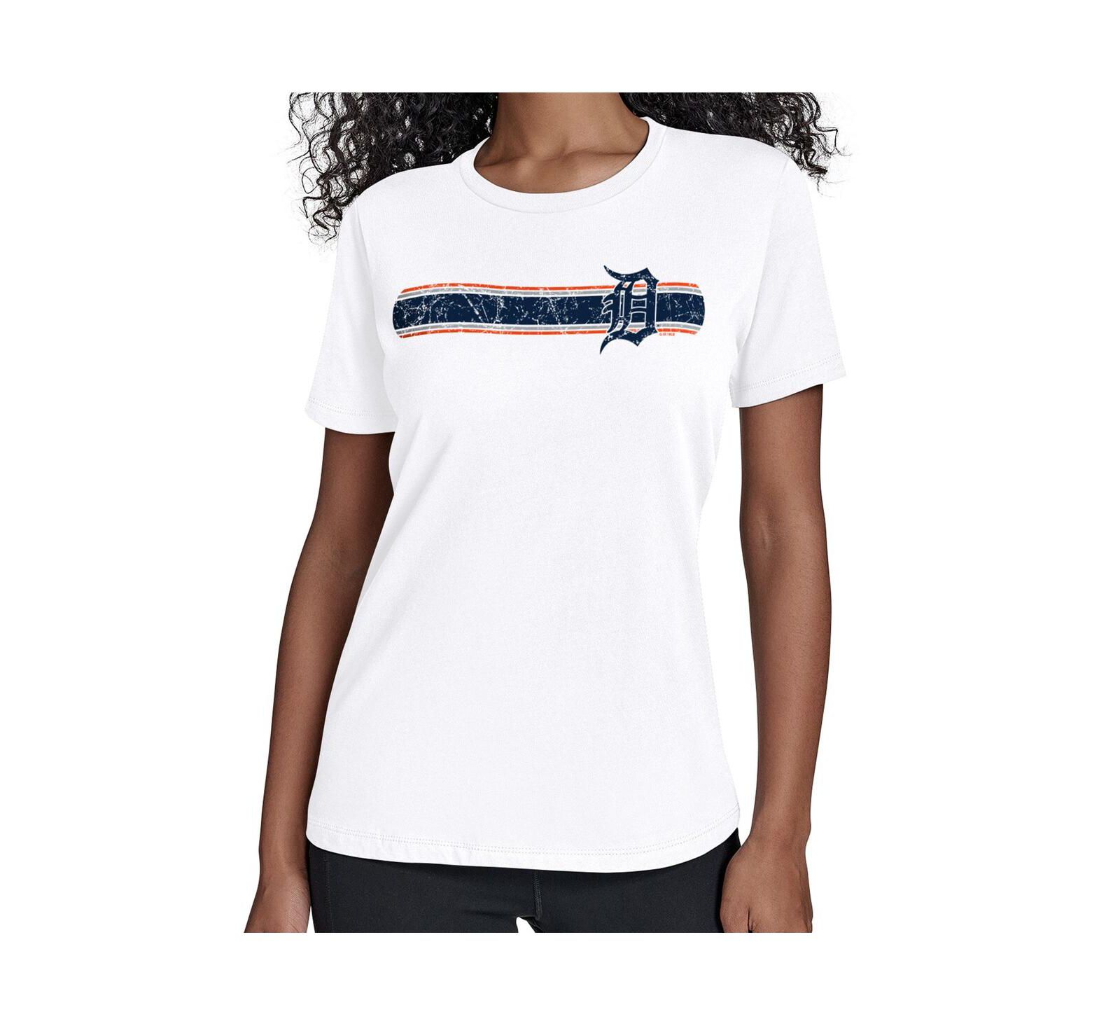 Starter Женская белая футболка Detroit Tigers Team Stripe