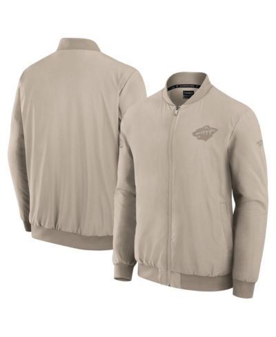 Fanatics куртка мужская бомбер Minnesota Wild Authentic Pro Road, легкая, на молнии, цвет Tan