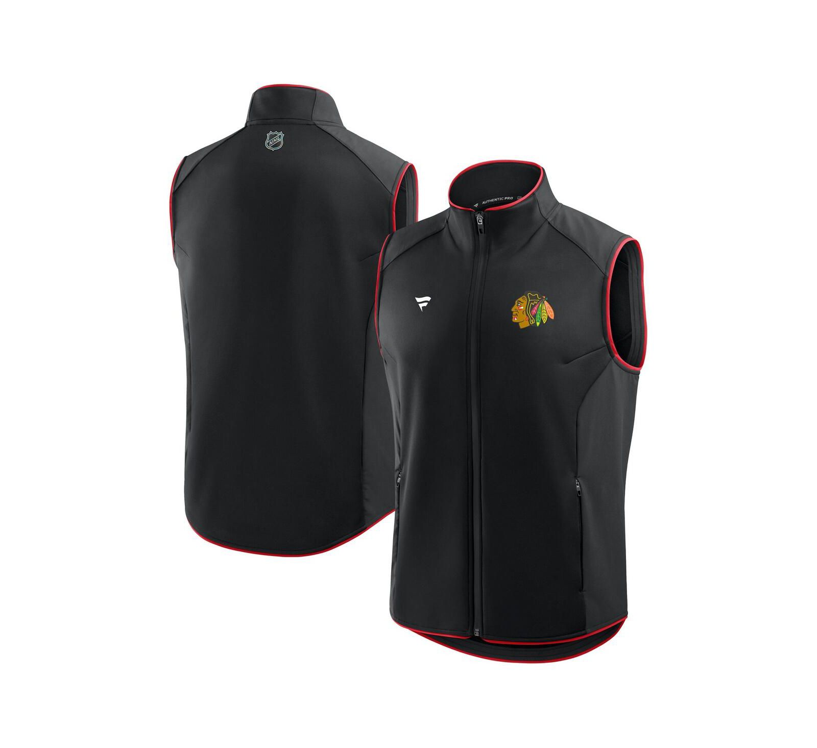 Fanatics Men's Black Chicago Blackhawks Authentic Pro Rink Full-Zip Vest