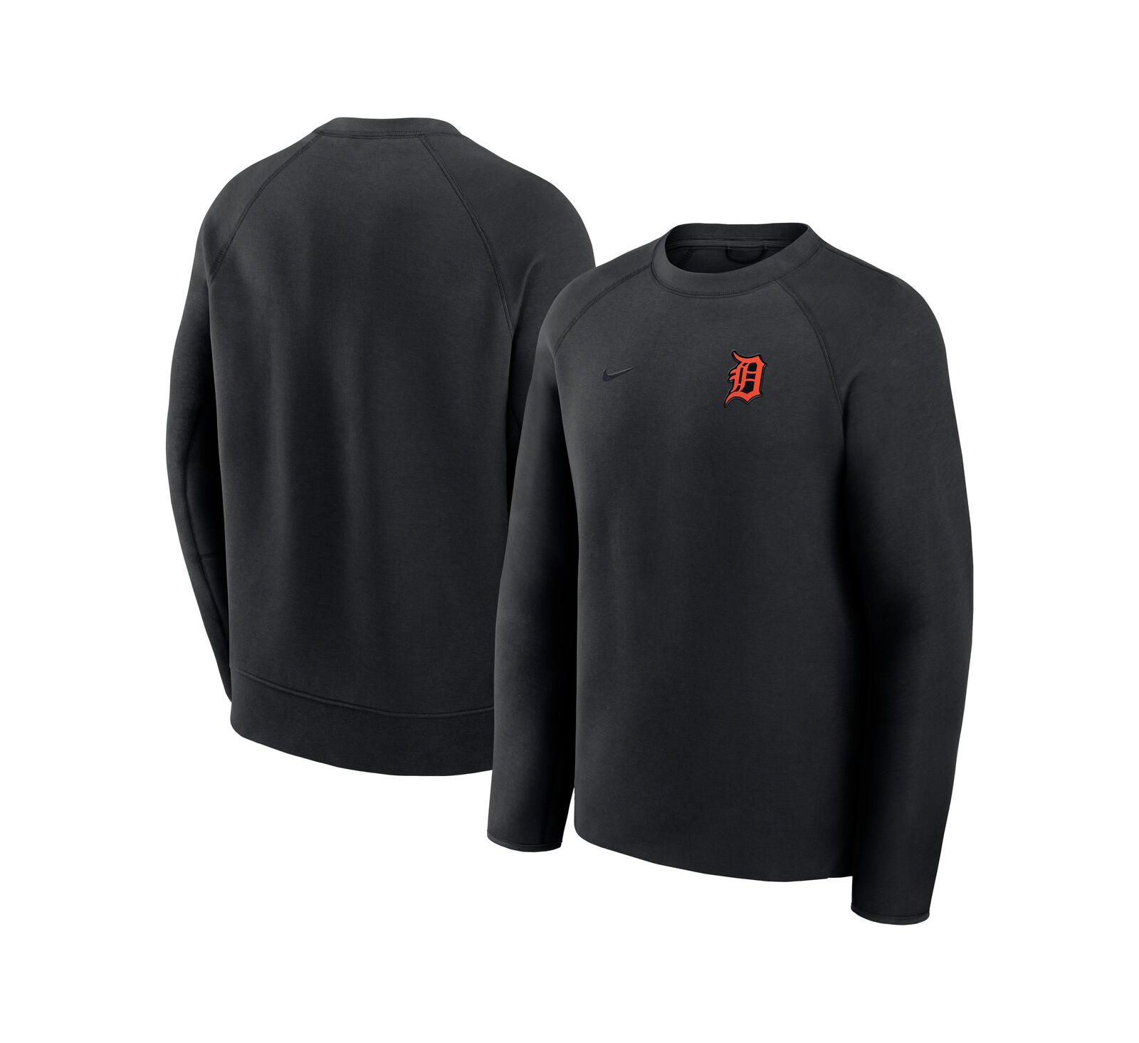 Nike Men's Black Detroit Tigers Tech Fleece Raglan Sweatshirt