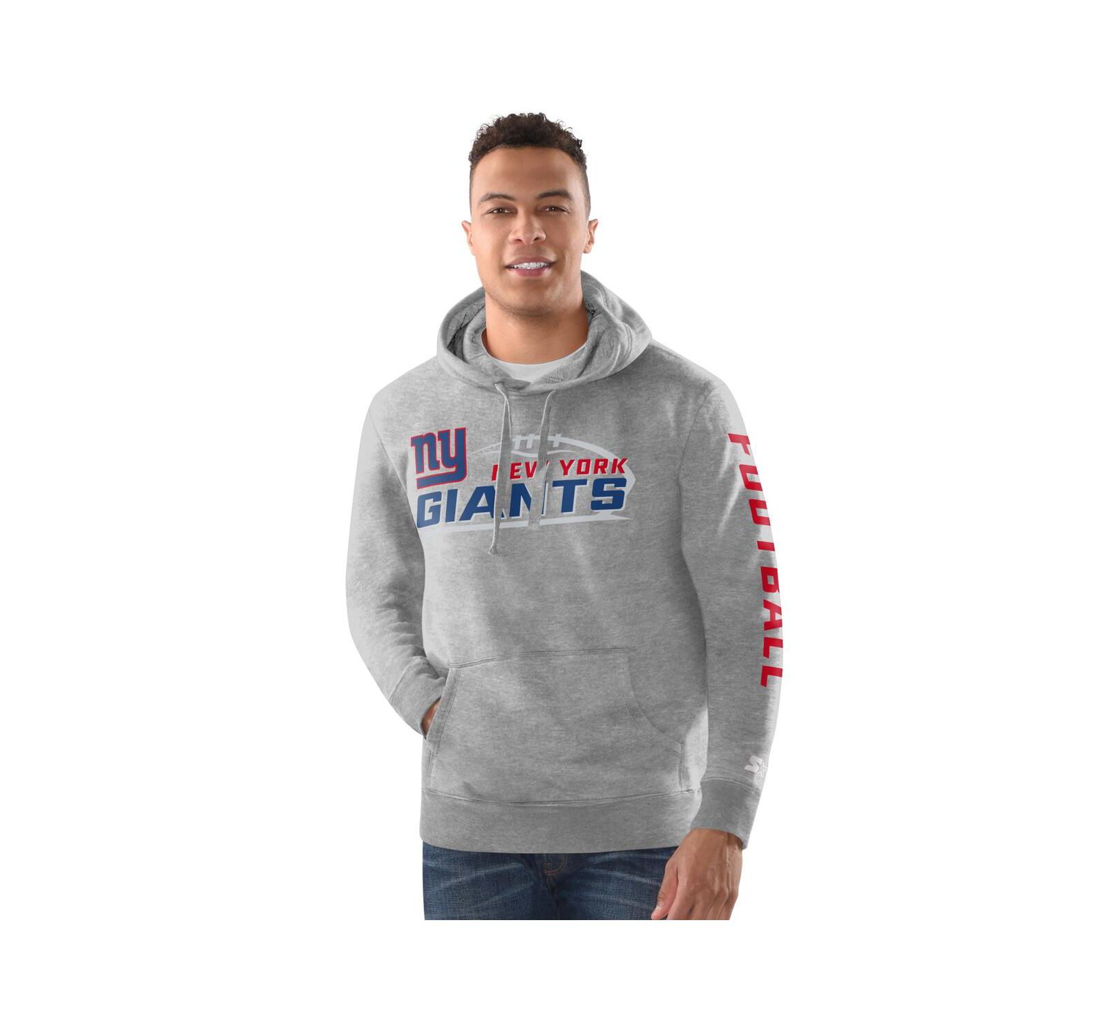 Starter Men's Heather Gray New York Giants Pullover Hoodie