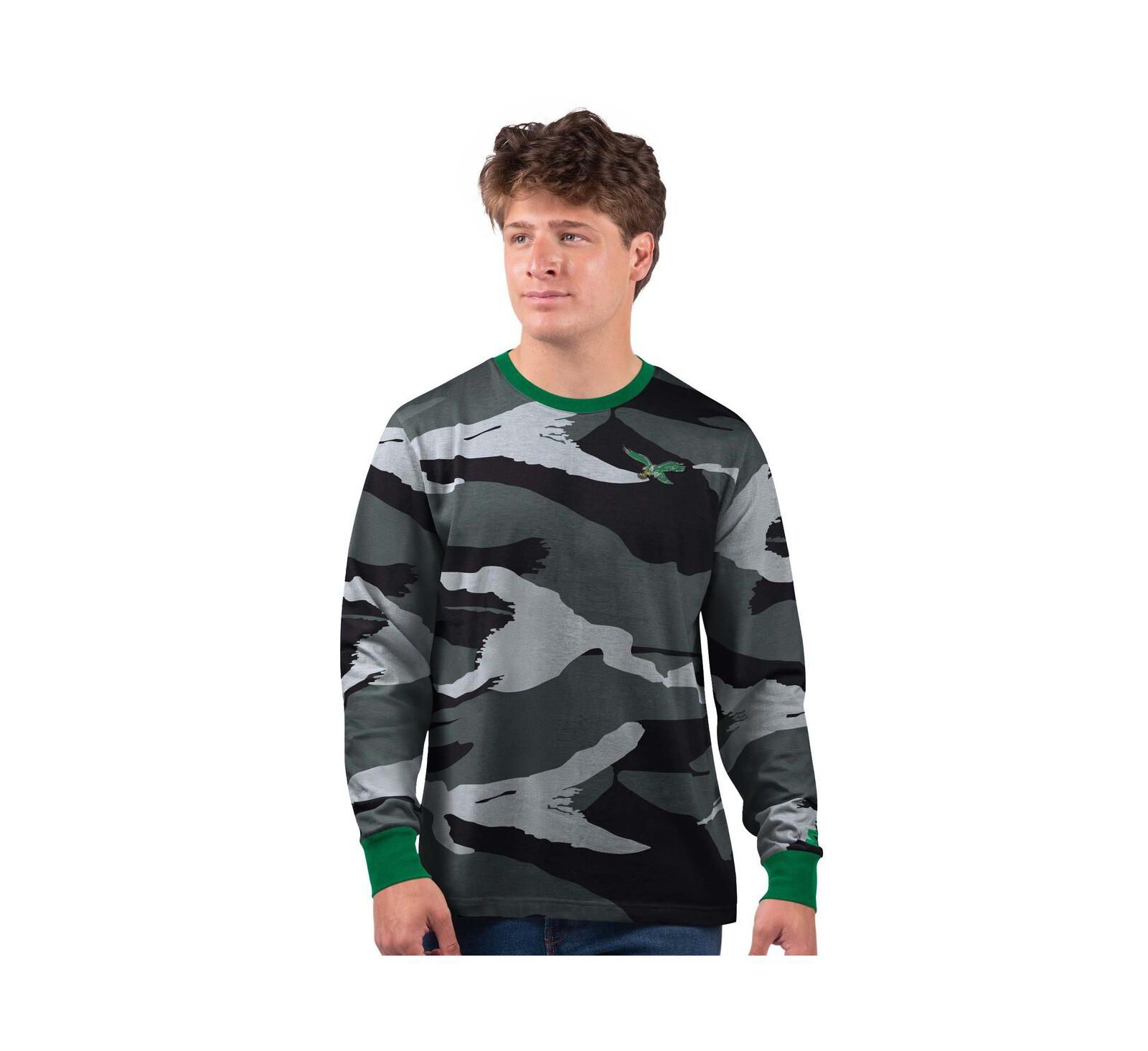 Мужская футболка Starter Gray Philadelphia Eagles Thursday Night Gridiron Logo с длинным рукавом