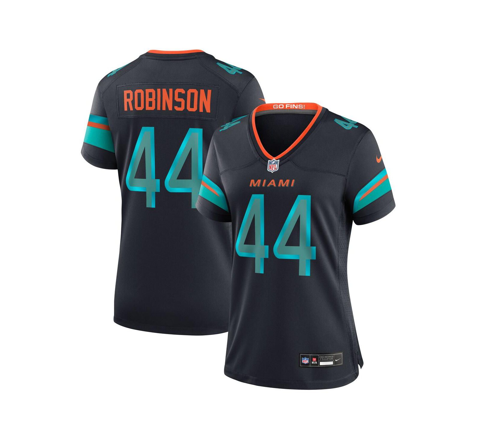 Nike Women's Chop Robinson Pitch Blue Miami Dolphins 2025 Rivalries Collection Game Jersey