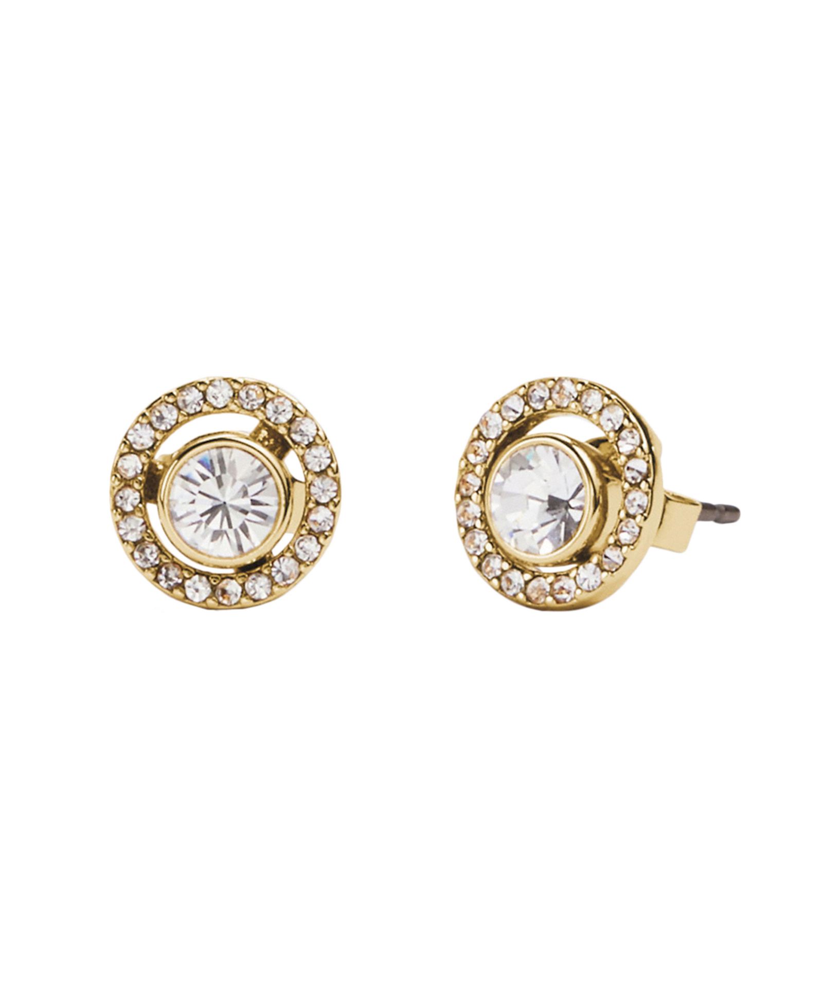 COACH Faux Stone Pavé Halo Stud Earrings