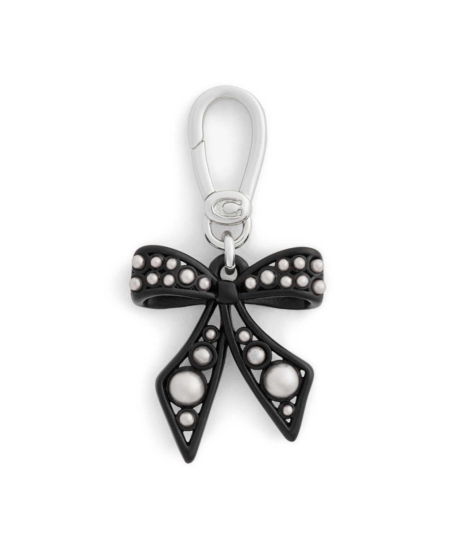 COACH Faux Pearl Collectible Signature Bow Jewelry Charm