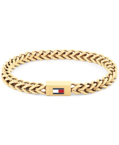 Мужской браслет Tommy Hilfiger из позолоченной нержавеющей стали с плетением