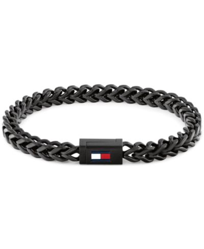 Мужской плетеный браслет Tommy Hilfiger из нержавеющей стали с ионным напылением, черный