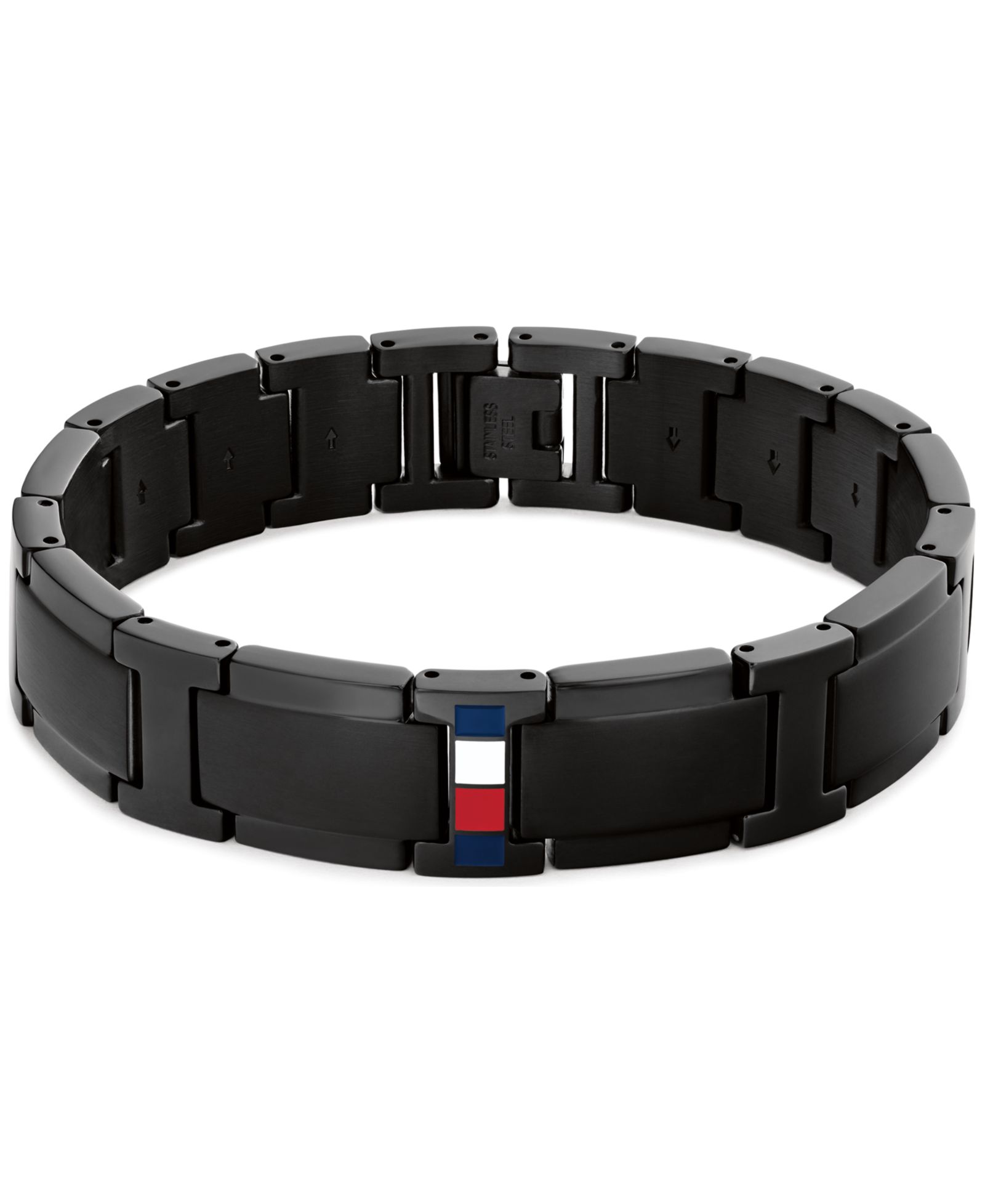 Tommy Hilfiger Men's Black Ion-Plating Stainless Steel Adjustable Bracelet