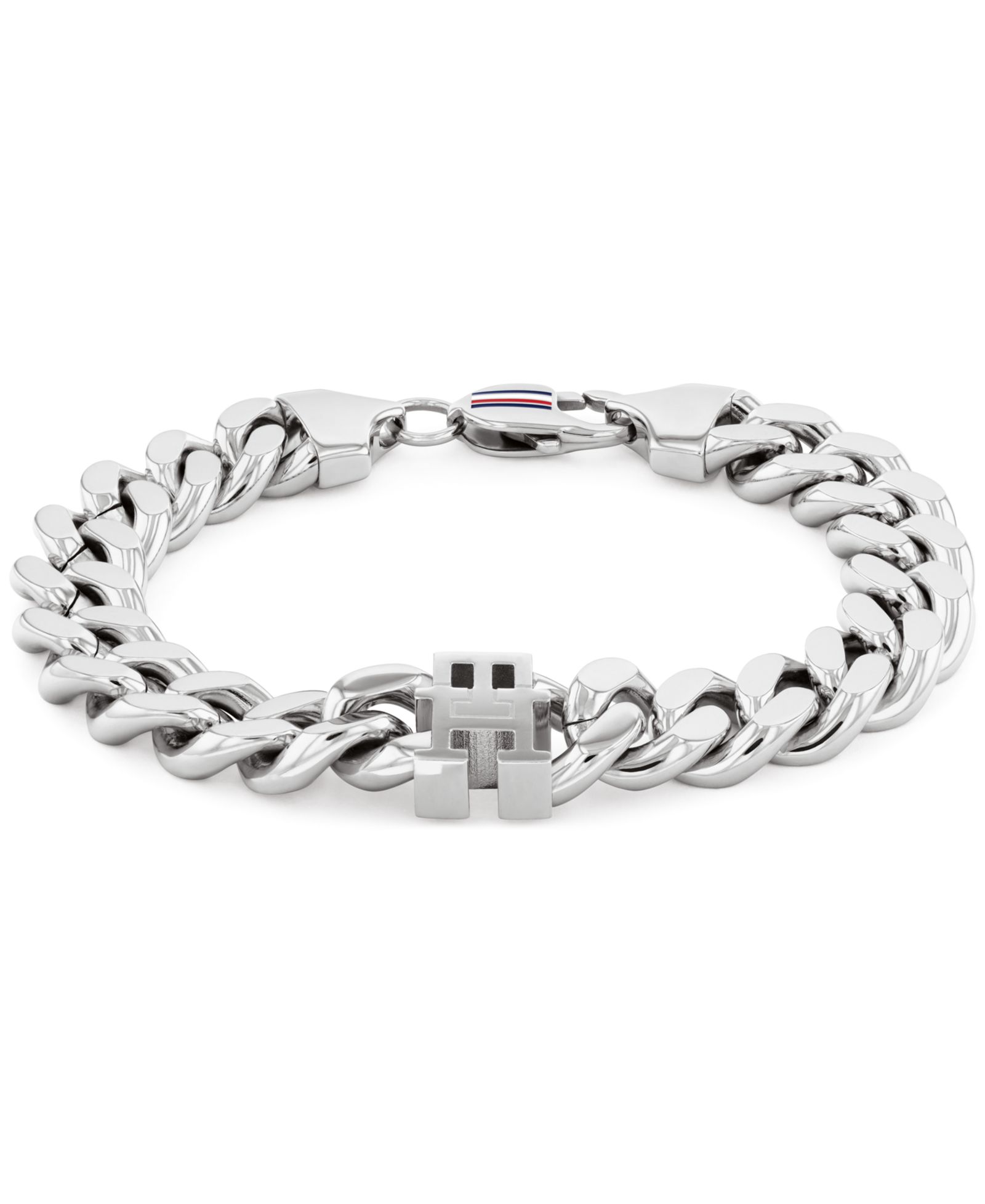 Tommy Hilfiger Men's Silver-Tone Stainless Steel Chain Bracelet