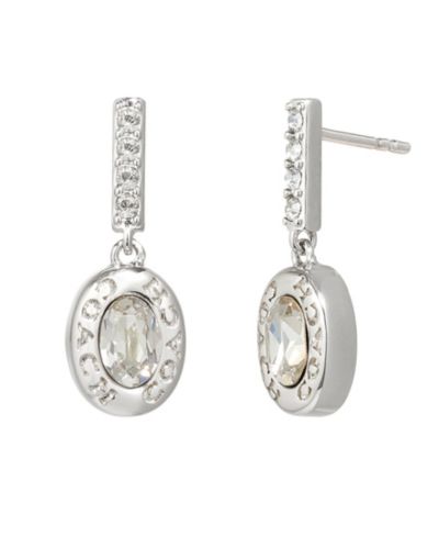 COACH Серьги-подвески с искусственным камнем Signature Pavé Bar