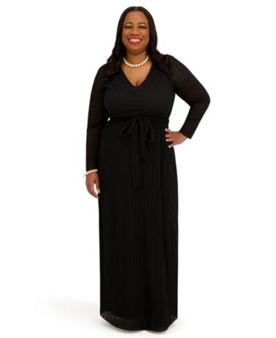 Kasper Women's V-Neck Long-Sleeve Dress