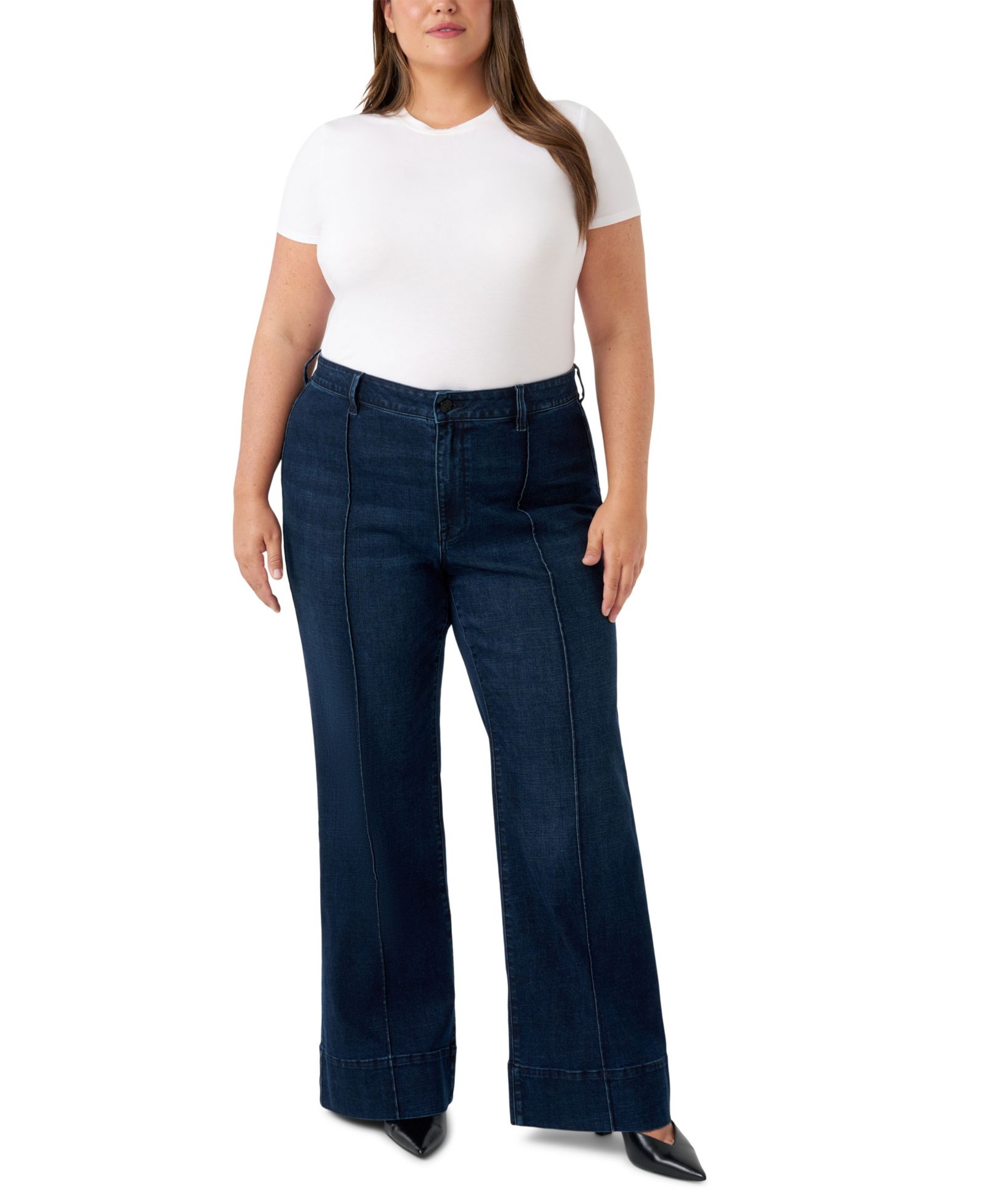 Seven7 Plus Size Джинсы с широкими брюками и защипами