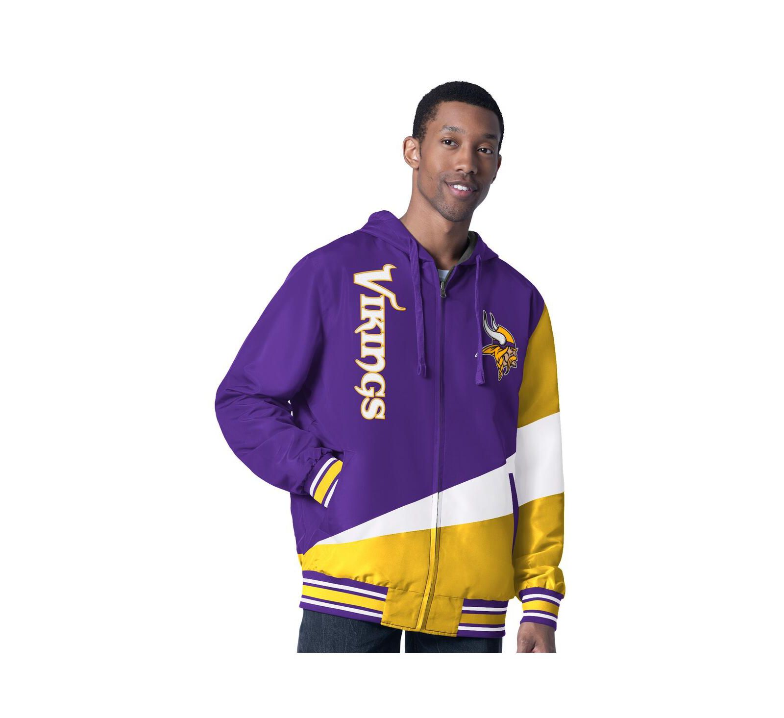 G-III Sports by Carl Banks Men's Purple/Charcoal Minnesota Vikings Dual Threat Reversable Full-Zip Jacket