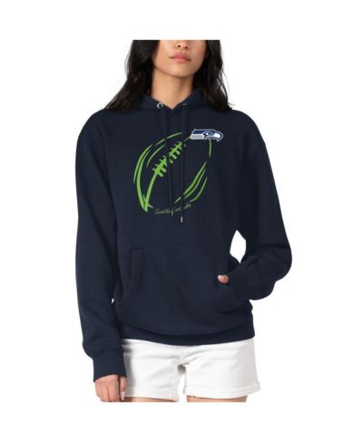 Женское худи G-III 4Her by Carl Banks Navy Seattle Seahawks Football Logo Fleece Tri-Blend Pullover